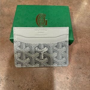 Goyard Silver and White Card Holder
